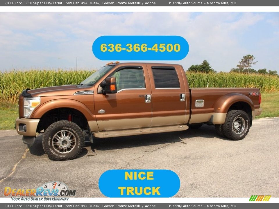 2011 Ford F350 Super Duty Lariat Crew Cab 4x4 Dually Golden Bronze Metallic / Adobe Photo #1