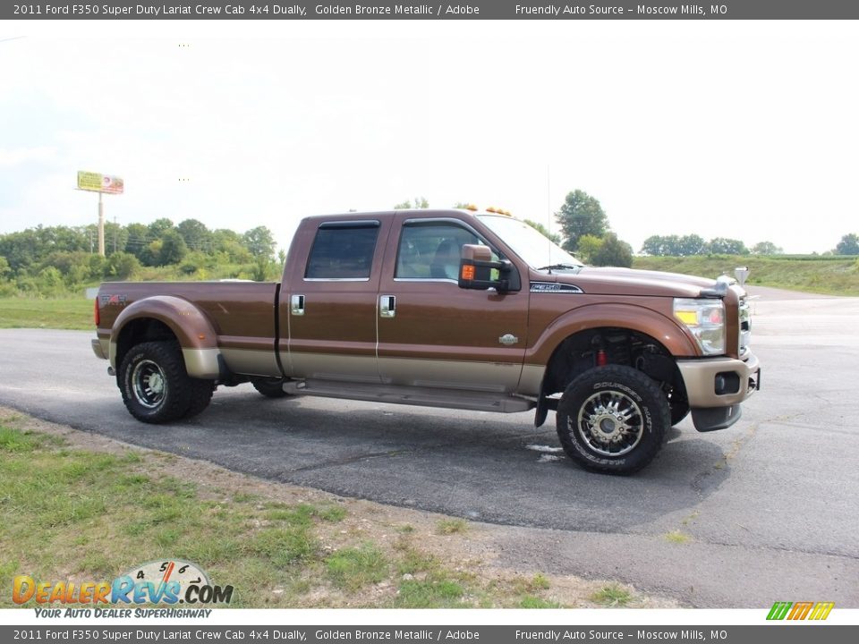 2011 Ford F350 Super Duty Lariat Crew Cab 4x4 Dually Golden Bronze Metallic / Adobe Photo #9
