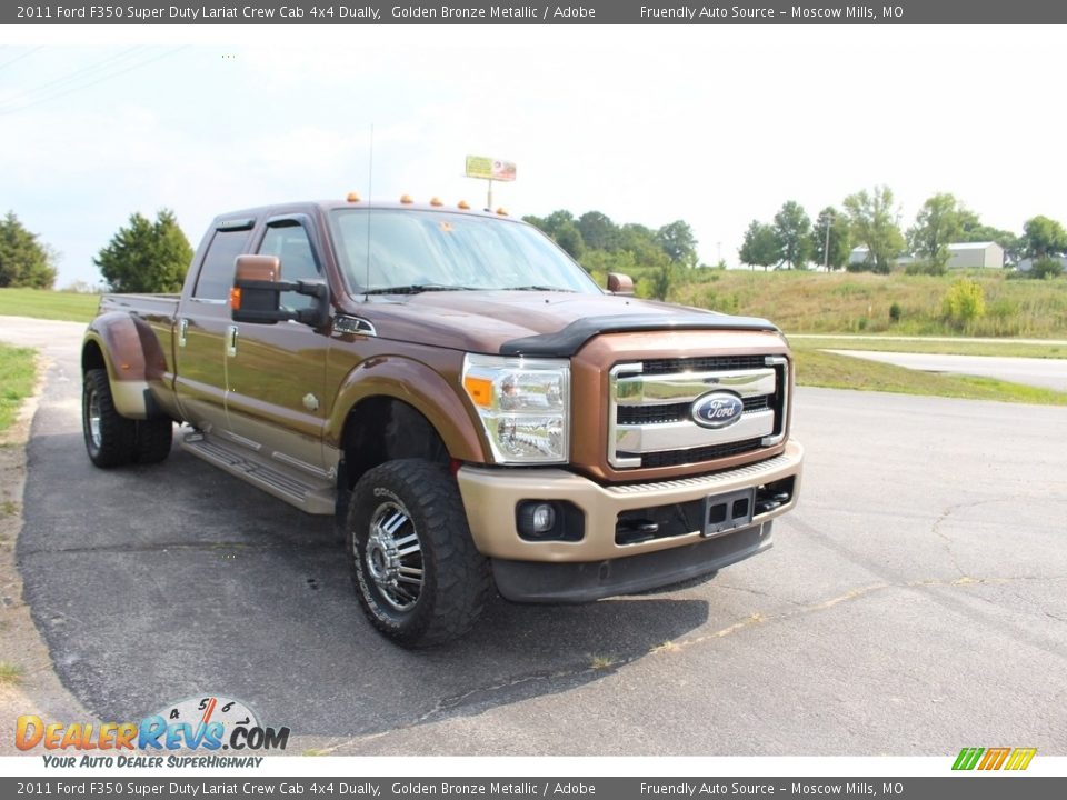 2011 Ford F350 Super Duty Lariat Crew Cab 4x4 Dually Golden Bronze Metallic / Adobe Photo #33