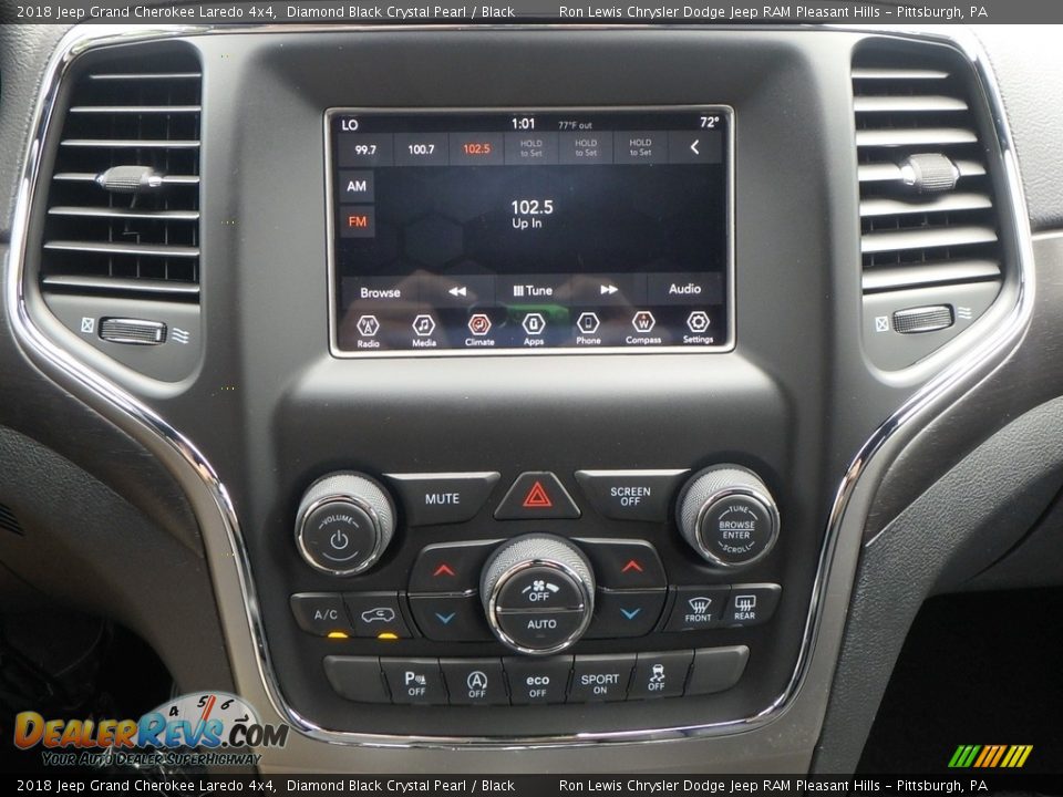 2018 Jeep Grand Cherokee Laredo 4x4 Diamond Black Crystal Pearl / Black Photo #14