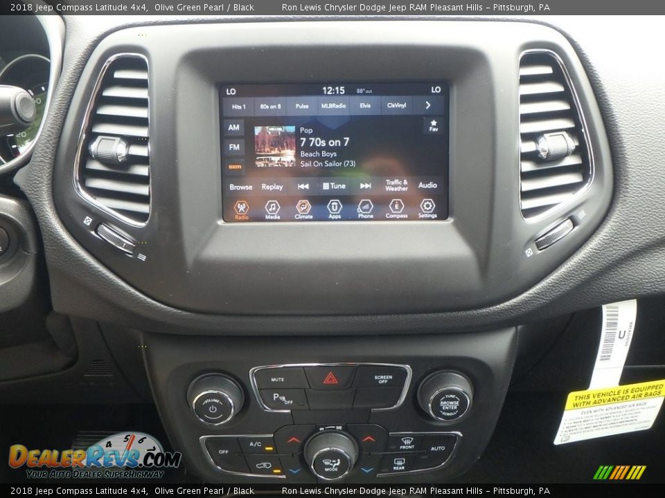 2018 Jeep Compass Latitude 4x4 Olive Green Pearl / Black Photo #15