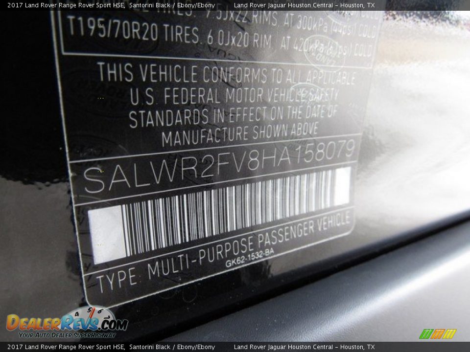 2017 Land Rover Range Rover Sport HSE Santorini Black / Ebony/Ebony Photo #23