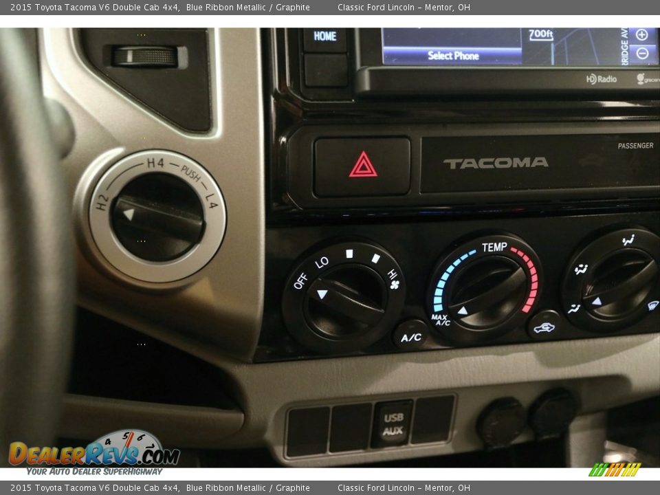 2015 Toyota Tacoma V6 Double Cab 4x4 Blue Ribbon Metallic / Graphite Photo #12