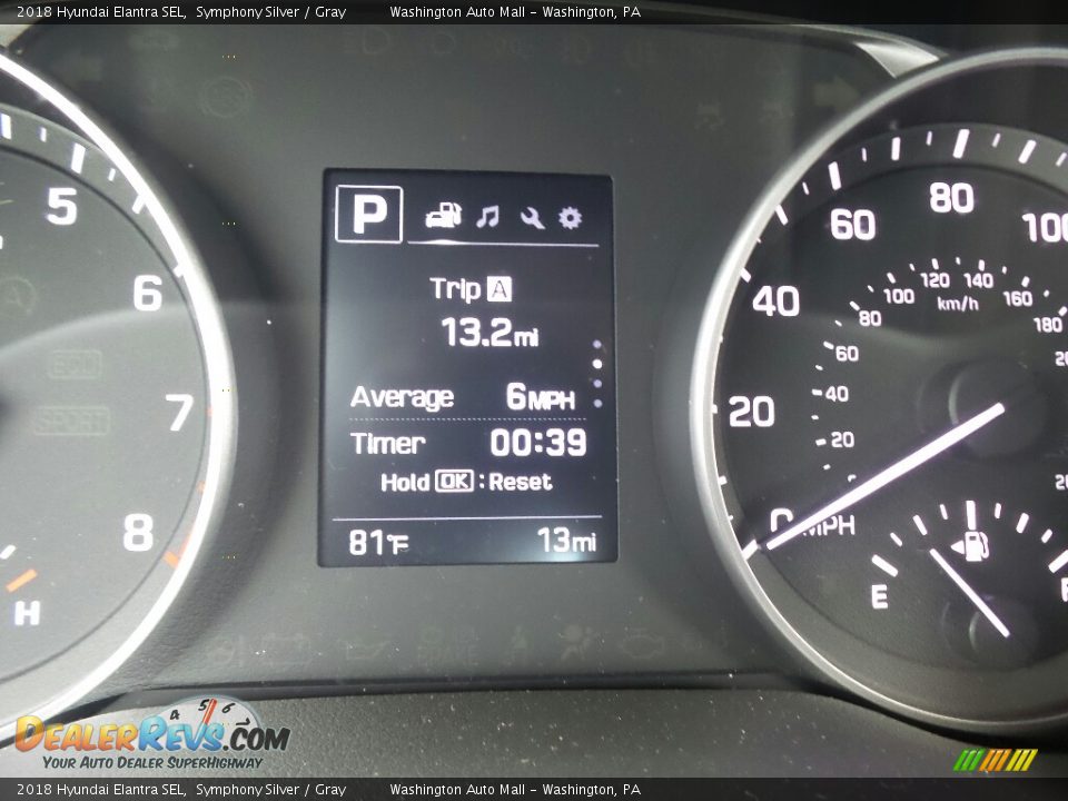 2018 Hyundai Elantra SEL Symphony Silver / Gray Photo #18