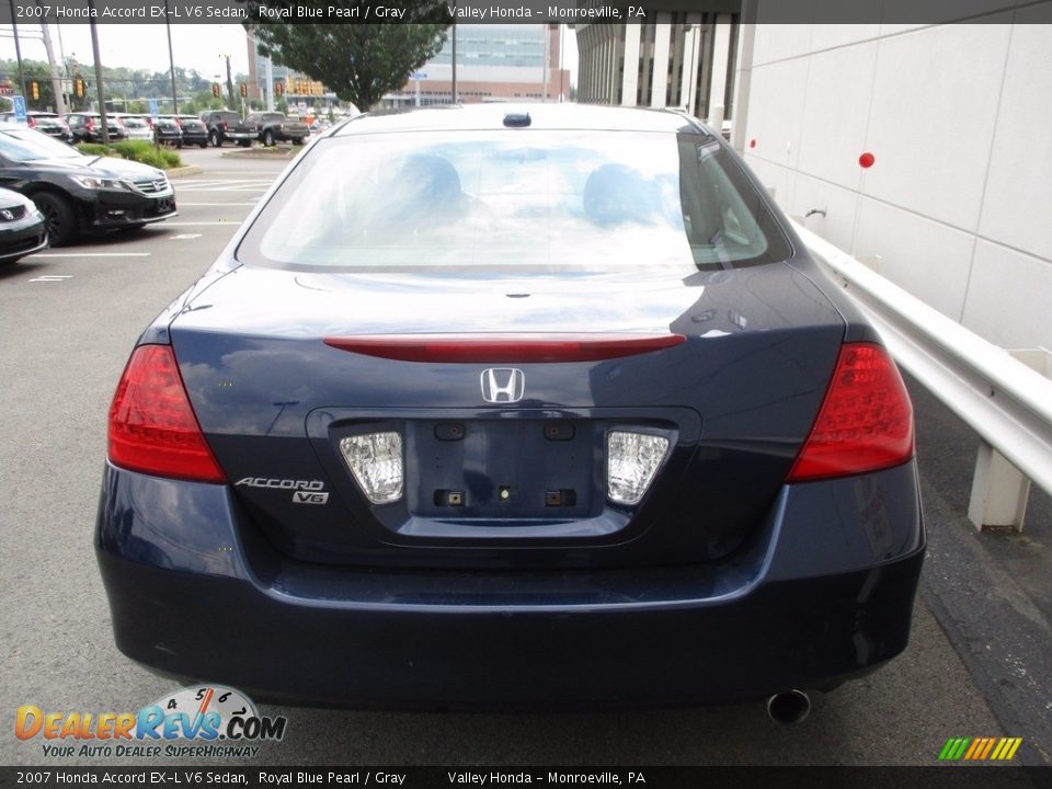 2007 Honda Accord EX-L V6 Sedan Royal Blue Pearl / Gray Photo #4