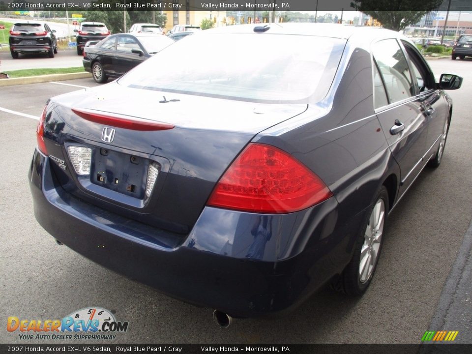 2007 Honda Accord EX-L V6 Sedan Royal Blue Pearl / Gray Photo #5