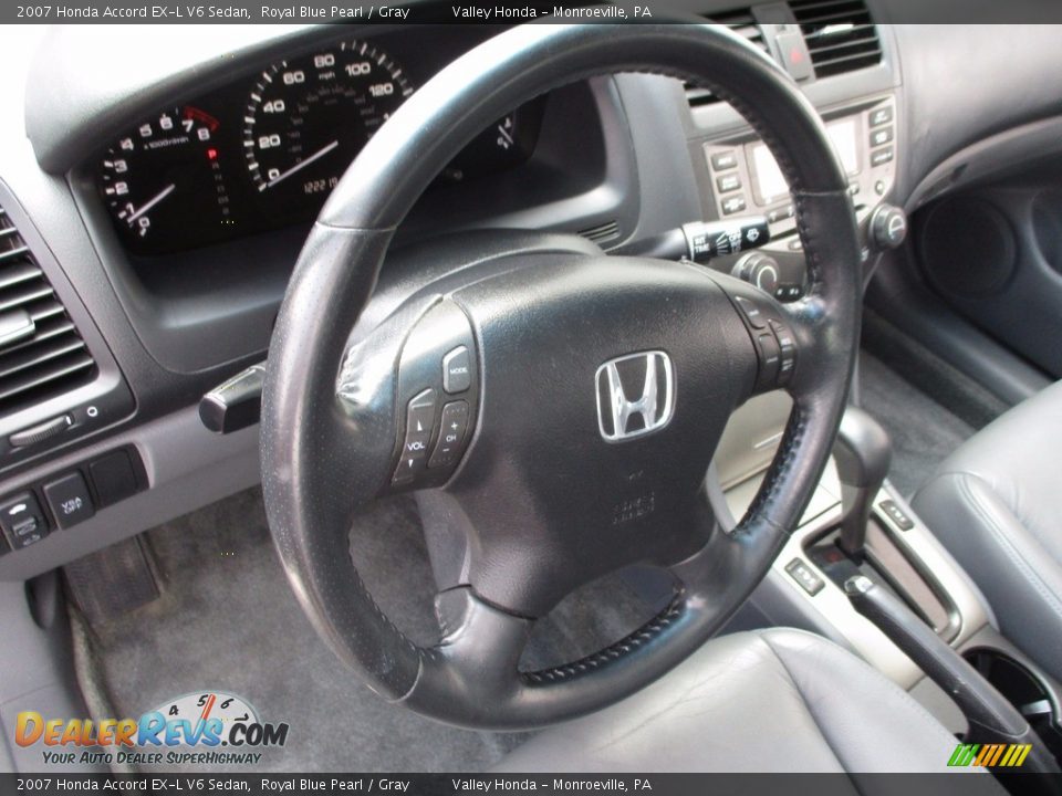 2007 Honda Accord EX-L V6 Sedan Royal Blue Pearl / Gray Photo #13
