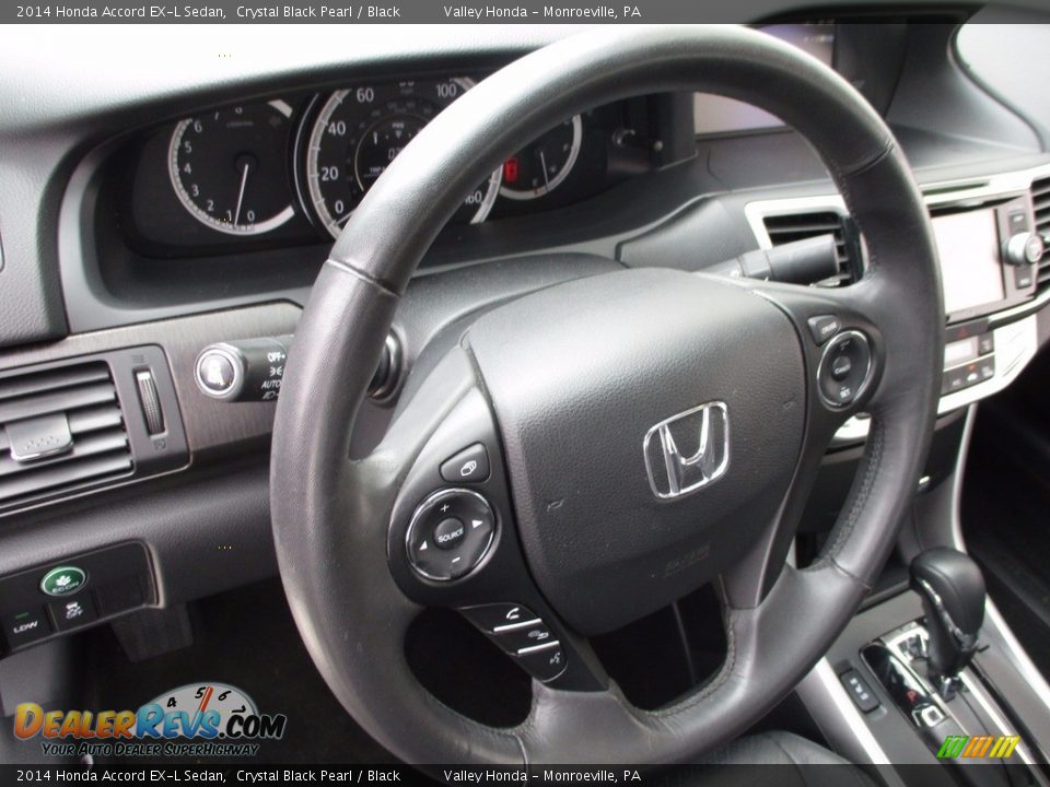 2014 Honda Accord EX-L Sedan Crystal Black Pearl / Black Photo #13