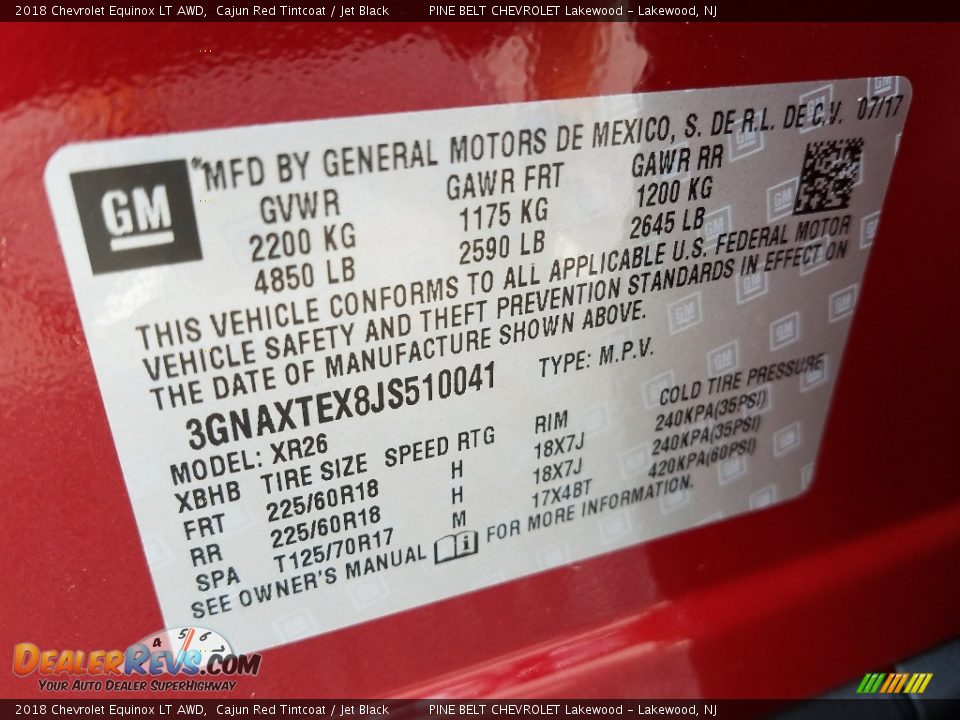 2018 Chevrolet Equinox LT AWD Cajun Red Tintcoat / Jet Black Photo #9