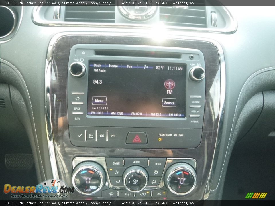 2017 Buick Enclave Leather AWD Summit White / Ebony/Ebony Photo #17