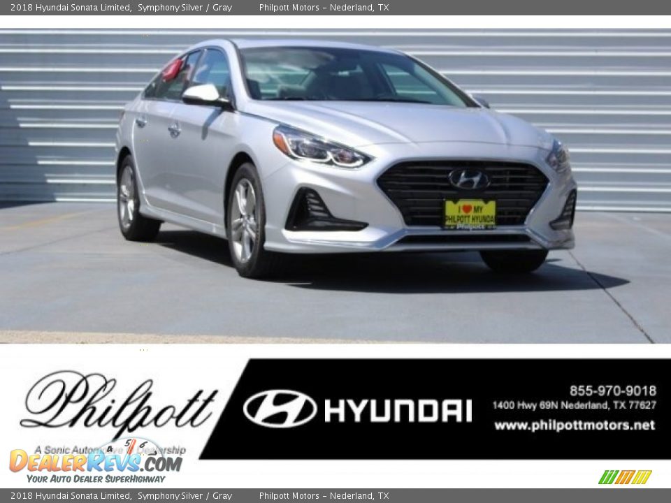 2018 Hyundai Sonata Limited Symphony Silver / Gray Photo #1