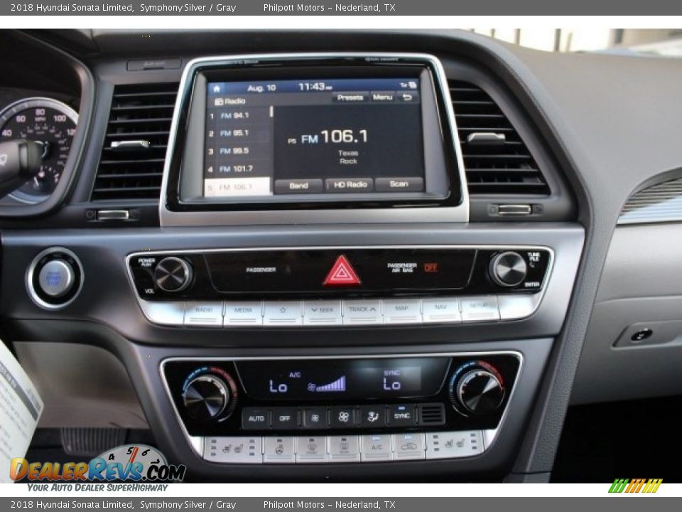 2018 Hyundai Sonata Limited Symphony Silver / Gray Photo #17