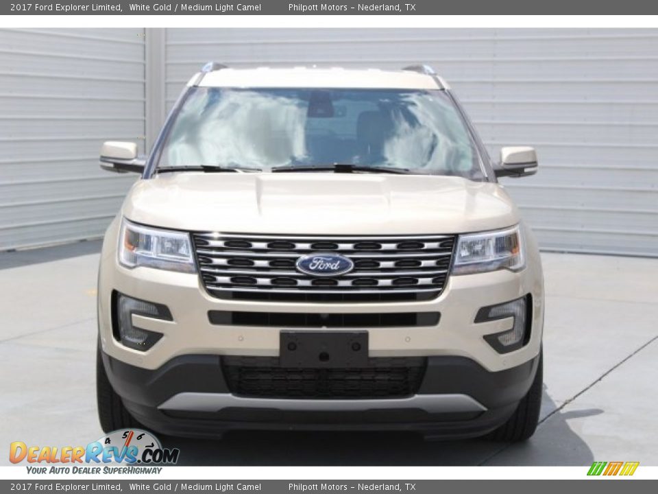 2017 Ford Explorer Limited White Gold / Medium Light Camel Photo #2