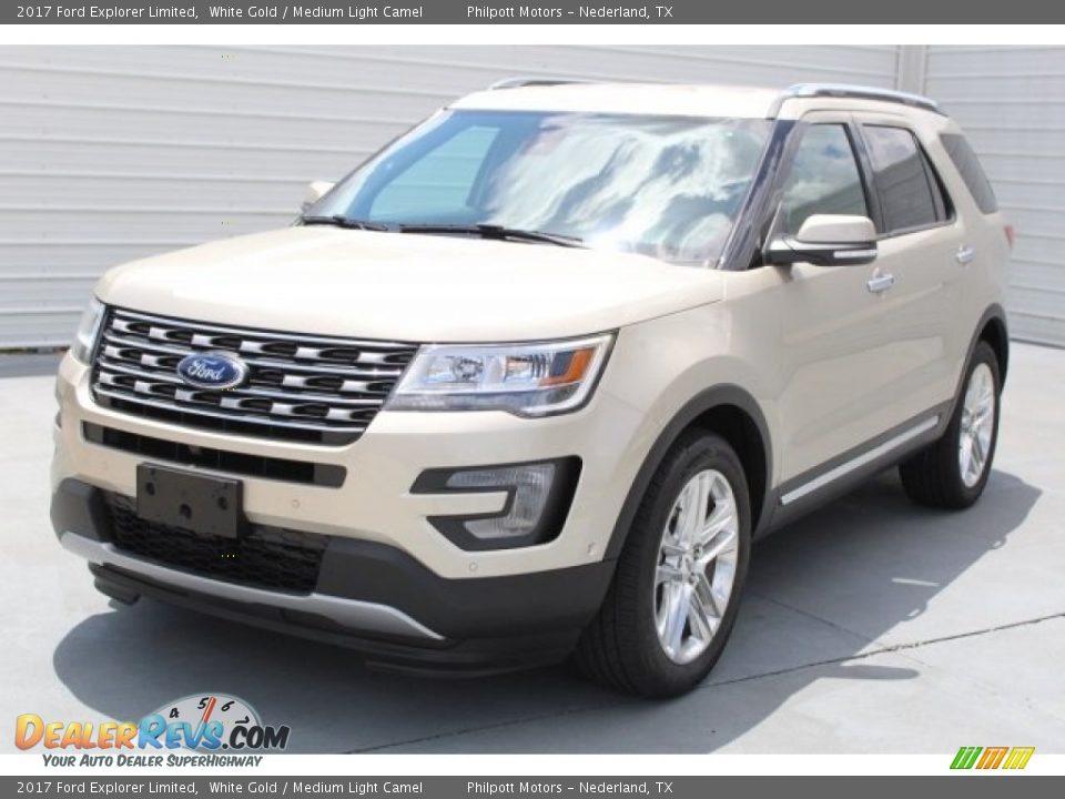 2017 Ford Explorer Limited White Gold / Medium Light Camel Photo #3