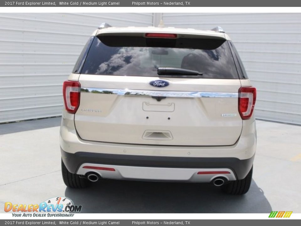 2017 Ford Explorer Limited White Gold / Medium Light Camel Photo #7