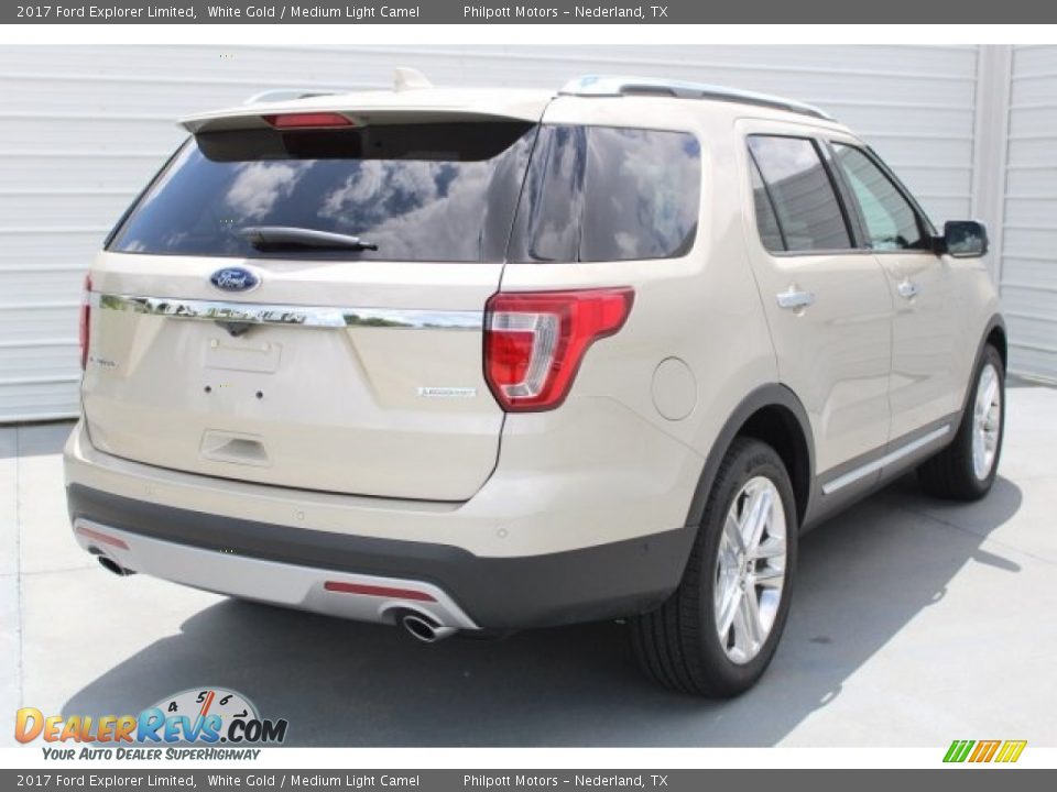 2017 Ford Explorer Limited White Gold / Medium Light Camel Photo #8
