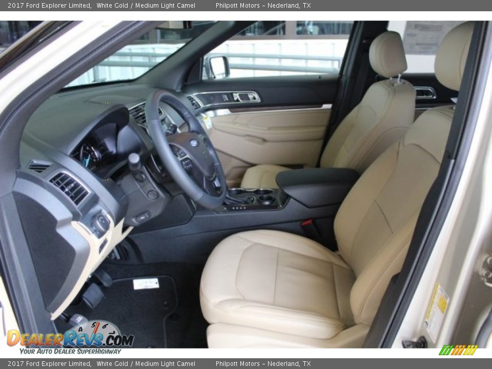 2017 Ford Explorer Limited White Gold / Medium Light Camel Photo #13
