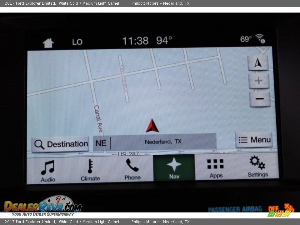 2017 Ford Explorer Limited White Gold / Medium Light Camel Photo #15