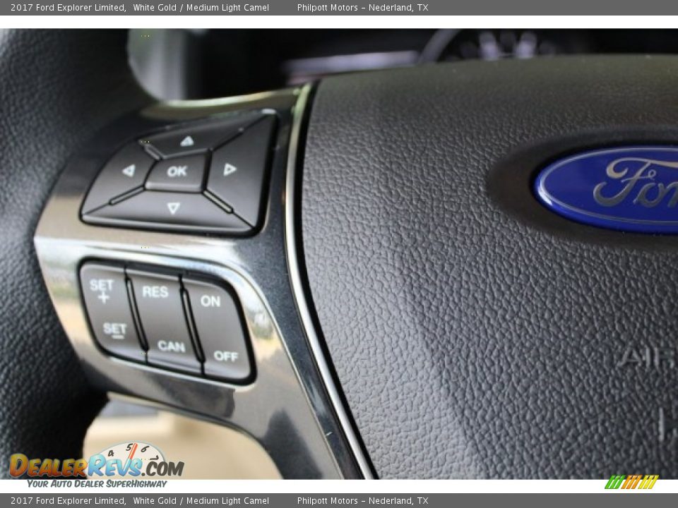 2017 Ford Explorer Limited White Gold / Medium Light Camel Photo #21