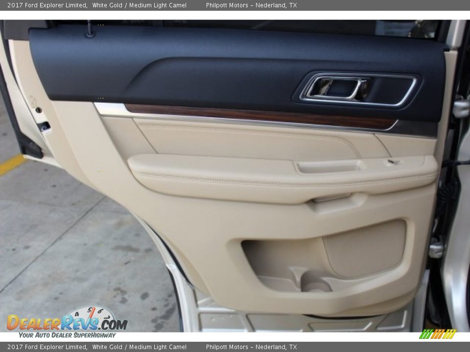 2017 Ford Explorer Limited White Gold / Medium Light Camel Photo #25