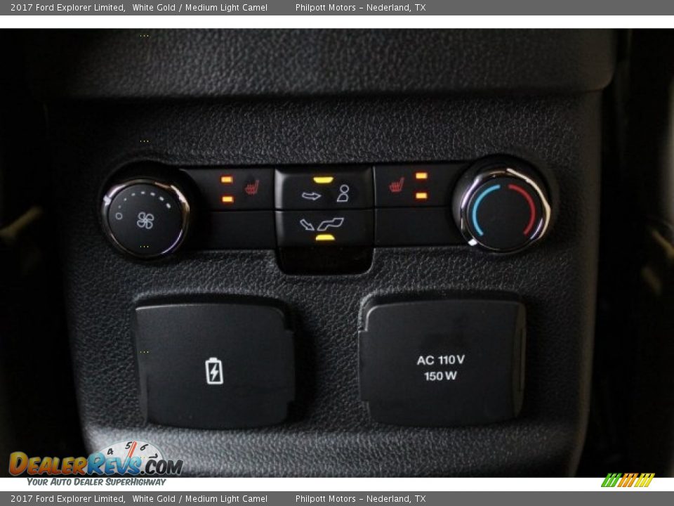 2017 Ford Explorer Limited White Gold / Medium Light Camel Photo #28