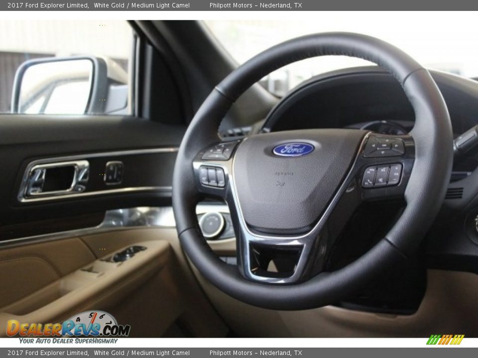 2017 Ford Explorer Limited White Gold / Medium Light Camel Photo #30