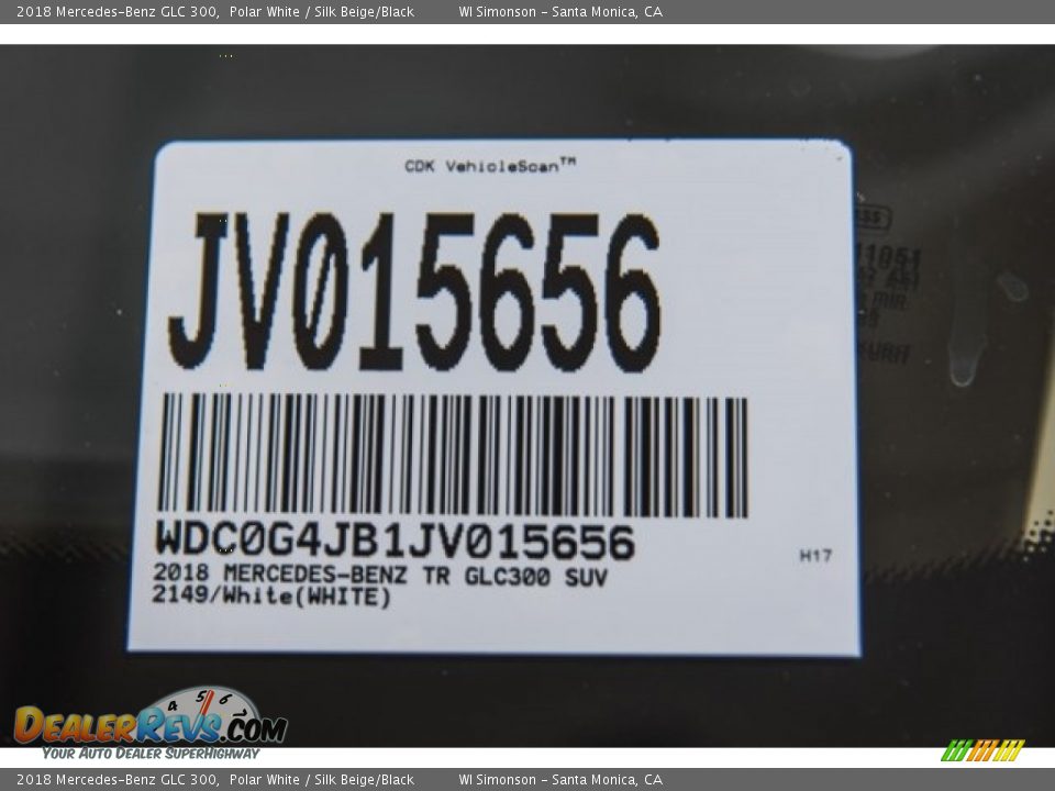 2018 Mercedes-Benz GLC 300 Polar White / Silk Beige/Black Photo #10