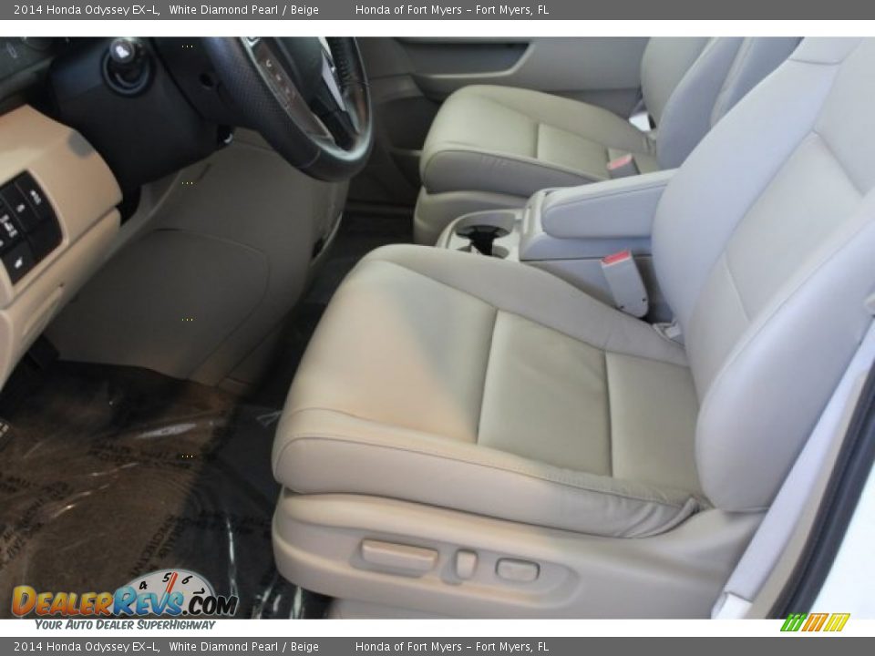2014 Honda Odyssey EX-L White Diamond Pearl / Beige Photo #11