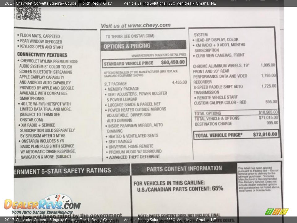 2017 Chevrolet Corvette Stingray Coupe Torch Red / Gray Photo #21