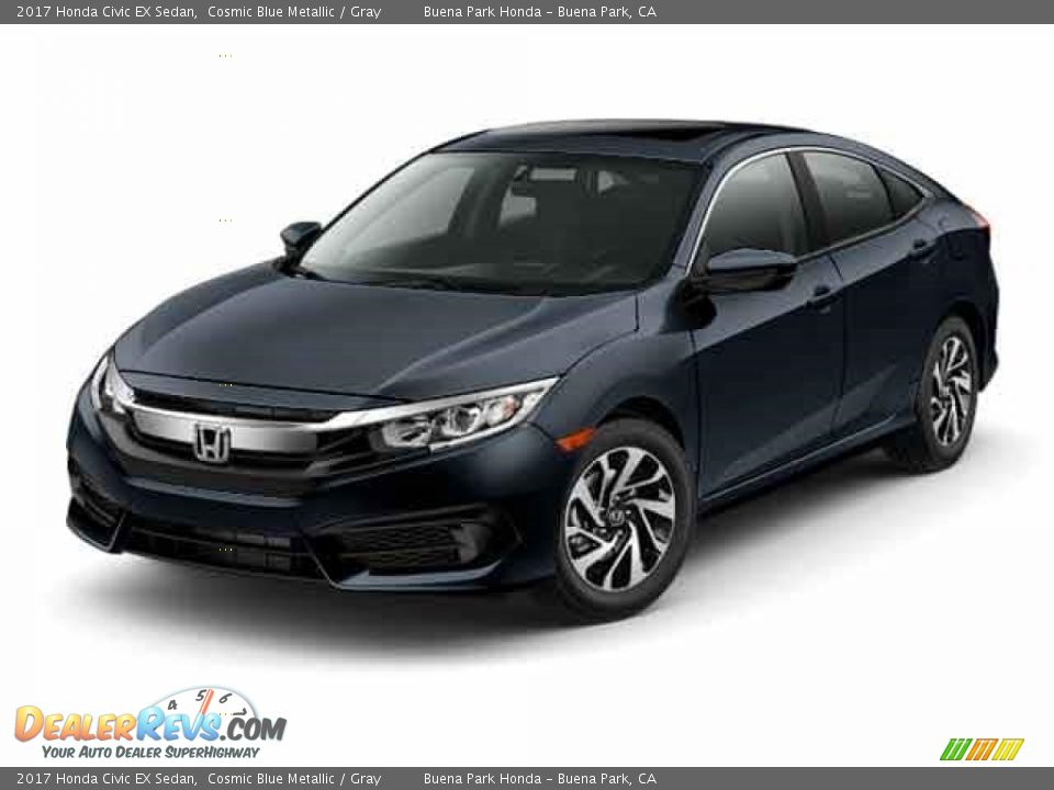 2017 Honda Civic EX Sedan Cosmic Blue Metallic / Gray Photo #19