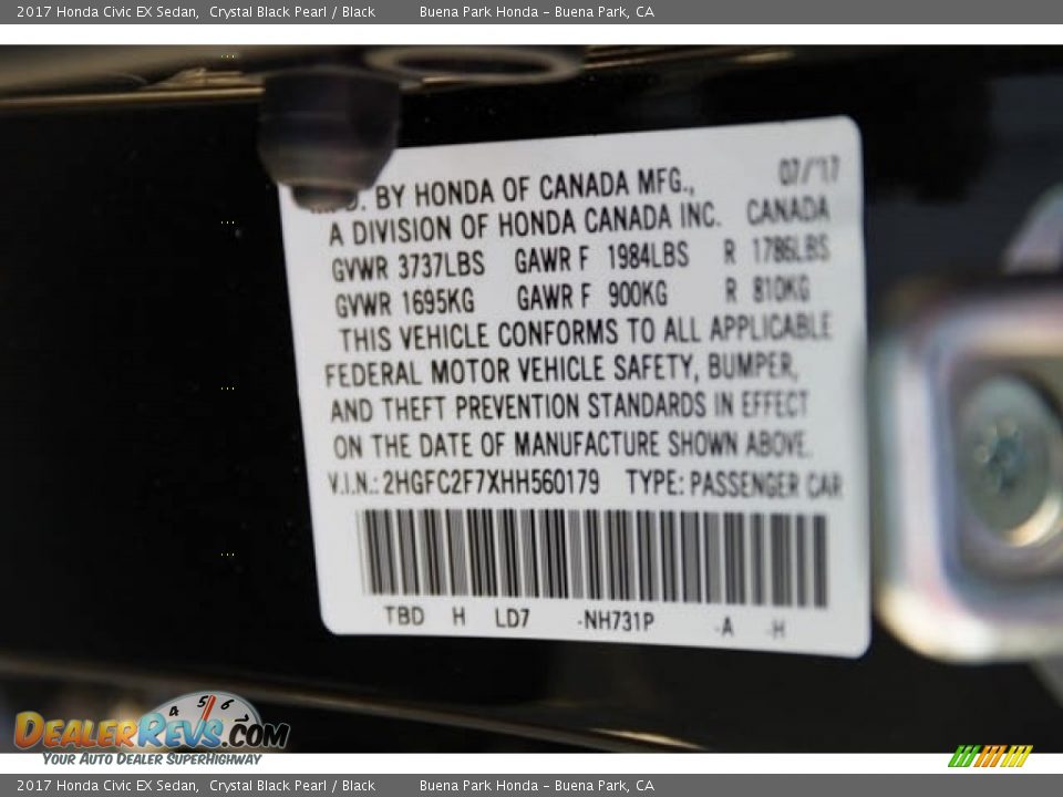 2017 Honda Civic EX Sedan Crystal Black Pearl / Black Photo #18
