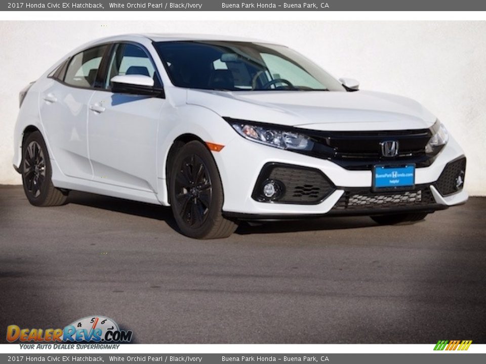 2017 Honda Civic EX Hatchback White Orchid Pearl / Black/Ivory Photo #1