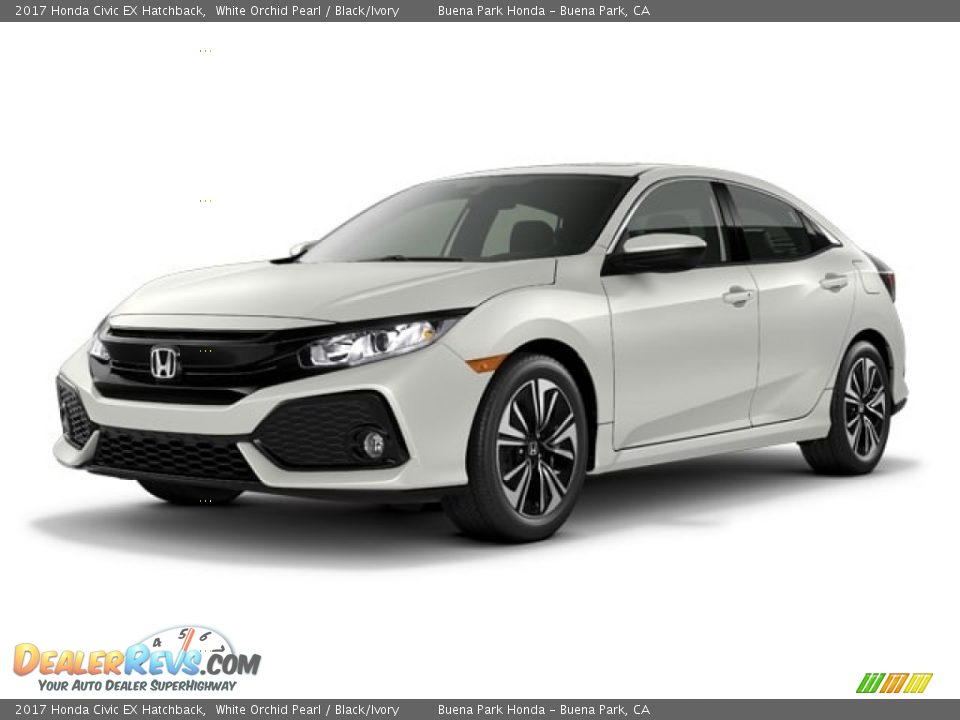 2017 Honda Civic EX Hatchback White Orchid Pearl / Black/Ivory Photo #8