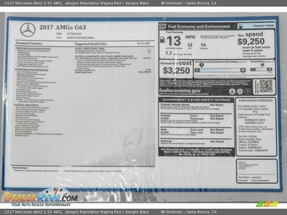 2017 Mercedes-Benz G 63 AMG designo Manufaktur Magma Red / designo Black Photo #13