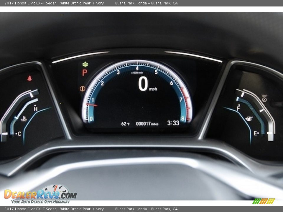 2017 Honda Civic EX-T Sedan White Orchid Pearl / Ivory Photo #17