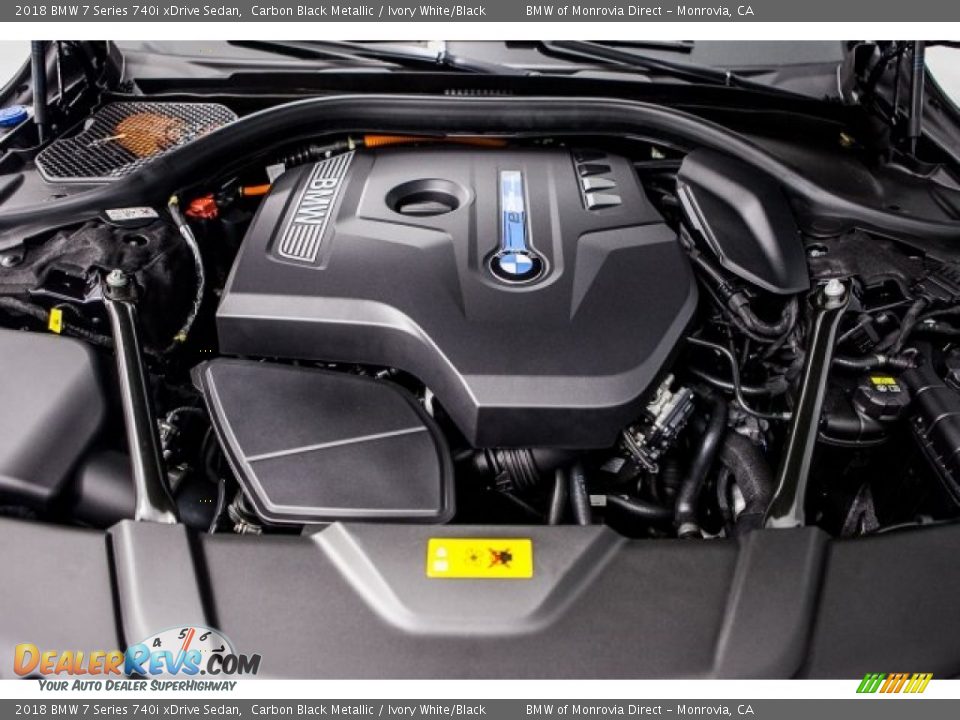 2018 BMW 7 Series 740i xDrive Sedan Carbon Black Metallic / Ivory White/Black Photo #8