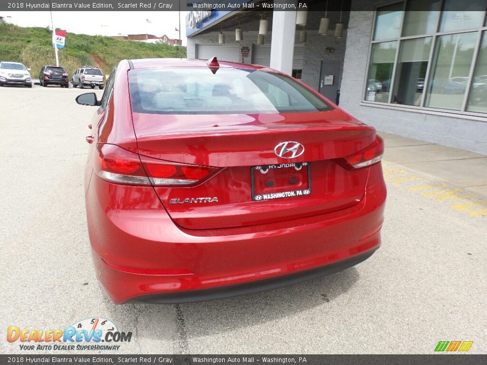 2018 Hyundai Elantra Value Edition Scarlet Red / Gray Photo #7