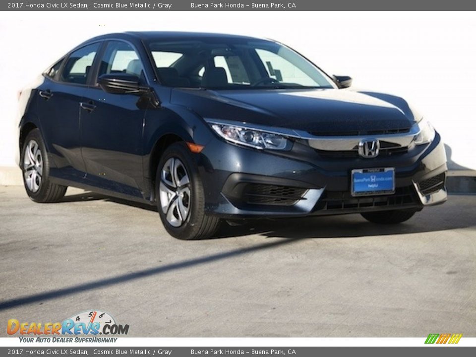 2017 Honda Civic LX Sedan Cosmic Blue Metallic / Gray Photo #1