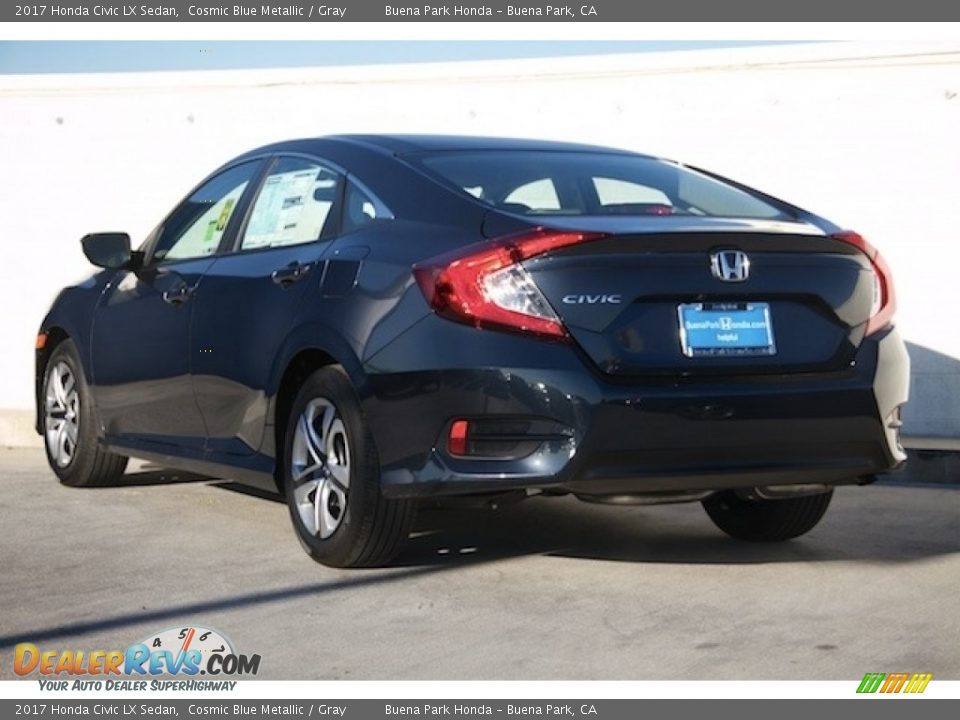 2017 Honda Civic LX Sedan Cosmic Blue Metallic / Gray Photo #2
