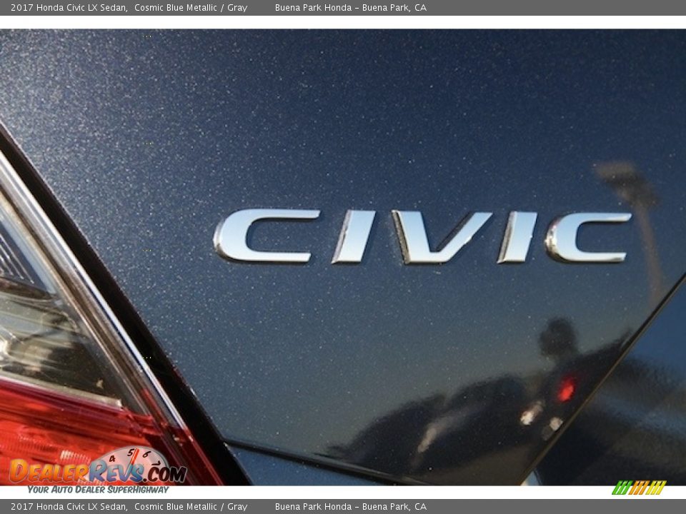 2017 Honda Civic LX Sedan Cosmic Blue Metallic / Gray Photo #3