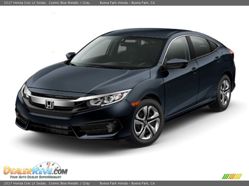 2017 Honda Civic LX Sedan Cosmic Blue Metallic / Gray Photo #17
