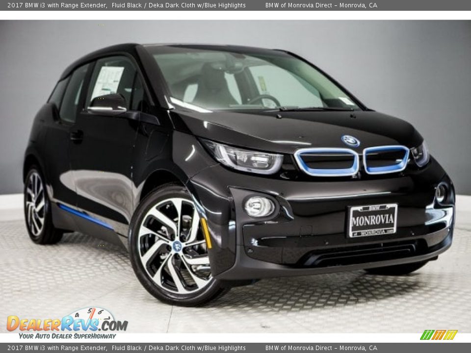 2017 BMW i3 with Range Extender Fluid Black / Deka Dark Cloth w/Blue Highlights Photo #12