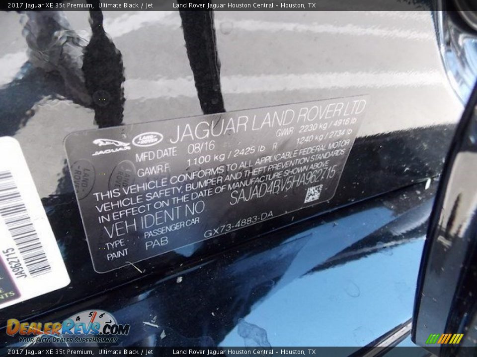 2017 Jaguar XE 35t Premium Ultimate Black / Jet Photo #18