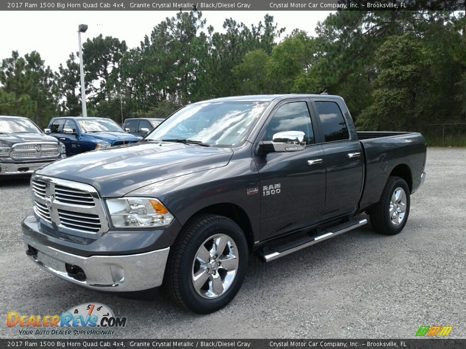 2017 Ram 1500 Big Horn Quad Cab 4x4 Granite Crystal Metallic / Black/Diesel Gray Photo #1