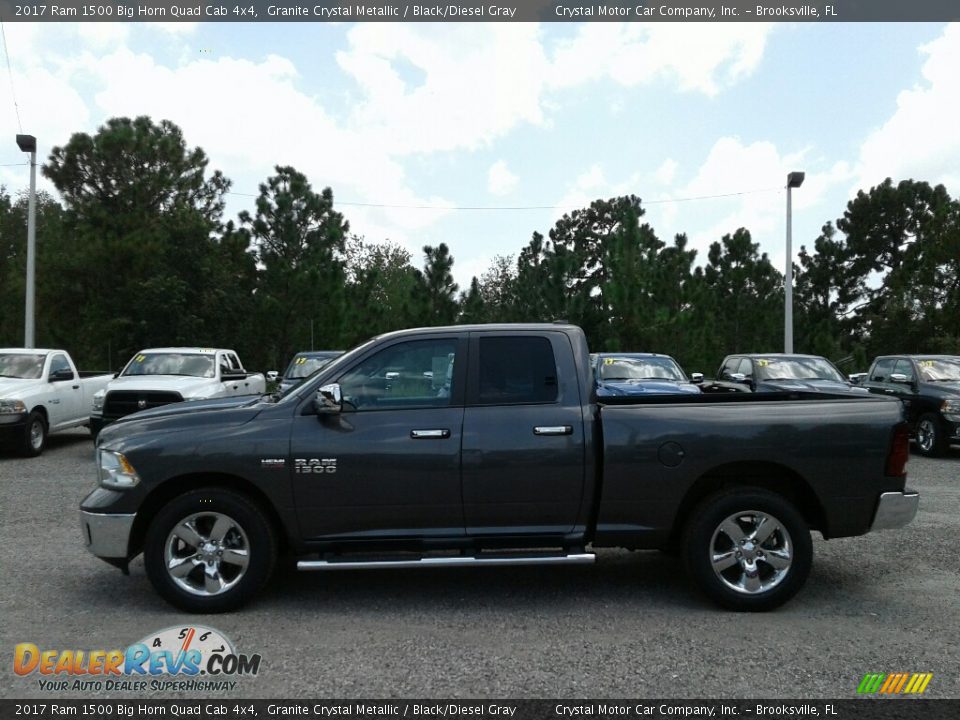 2017 Ram 1500 Big Horn Quad Cab 4x4 Granite Crystal Metallic / Black/Diesel Gray Photo #2