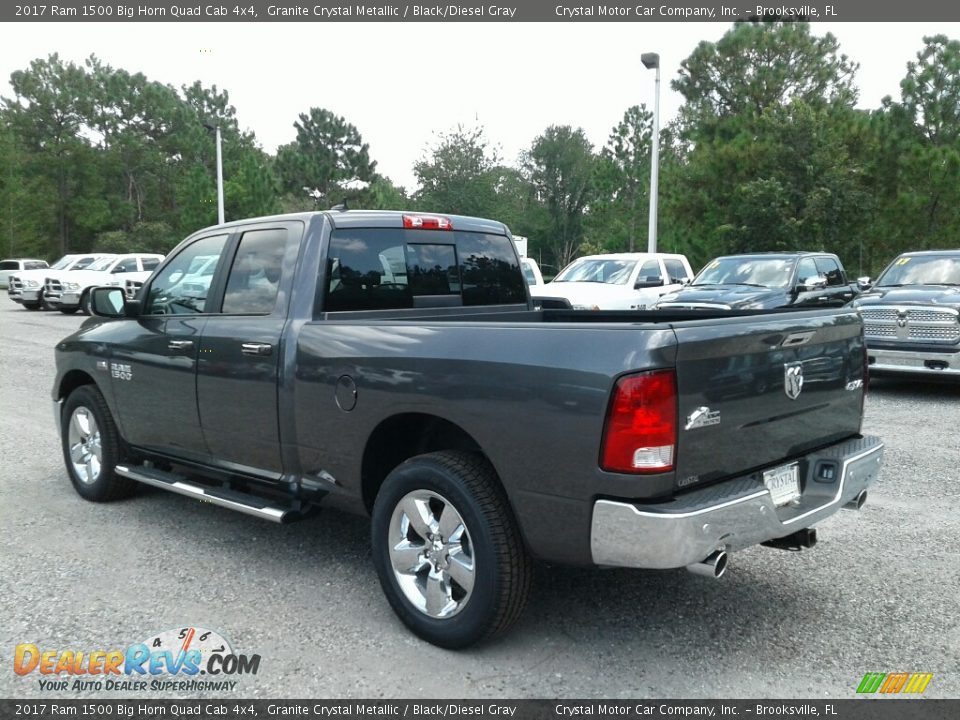 2017 Ram 1500 Big Horn Quad Cab 4x4 Granite Crystal Metallic / Black/Diesel Gray Photo #3
