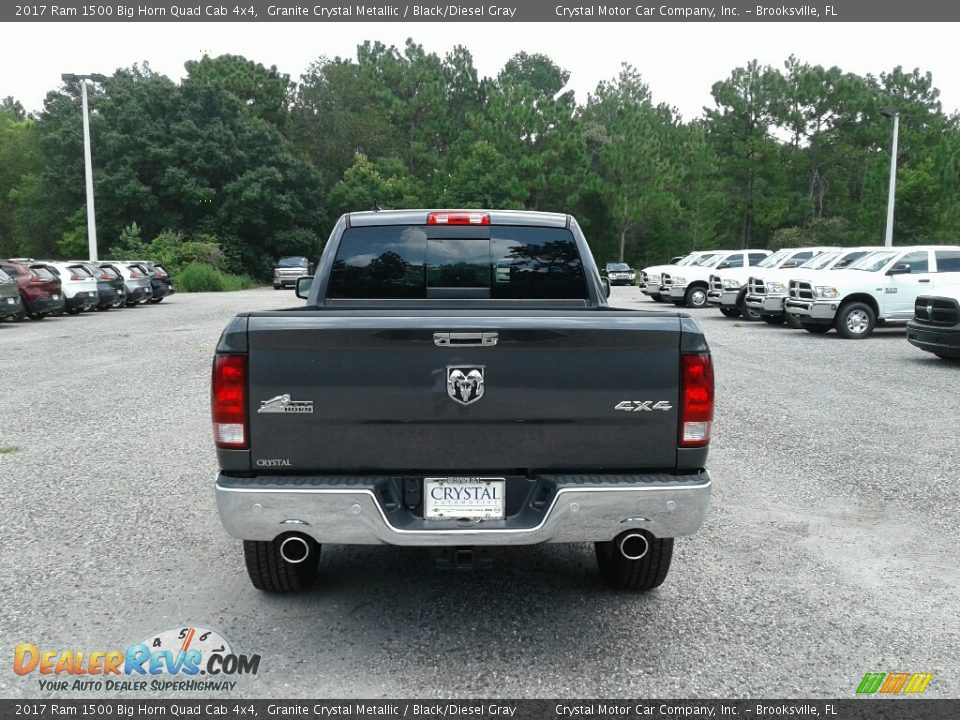 2017 Ram 1500 Big Horn Quad Cab 4x4 Granite Crystal Metallic / Black/Diesel Gray Photo #4