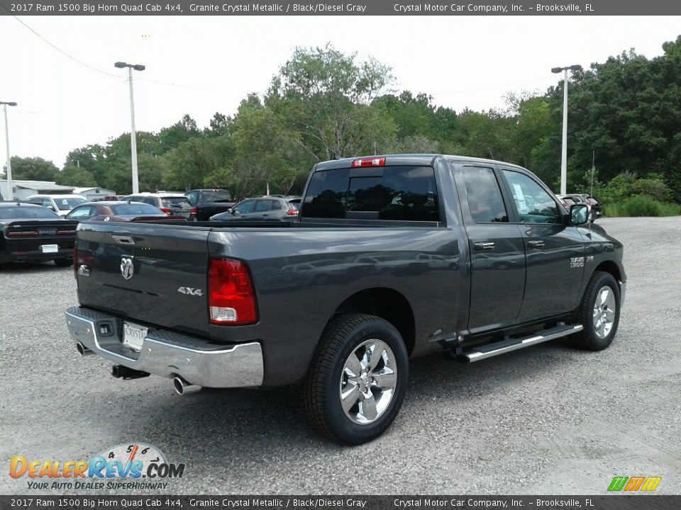 2017 Ram 1500 Big Horn Quad Cab 4x4 Granite Crystal Metallic / Black/Diesel Gray Photo #5