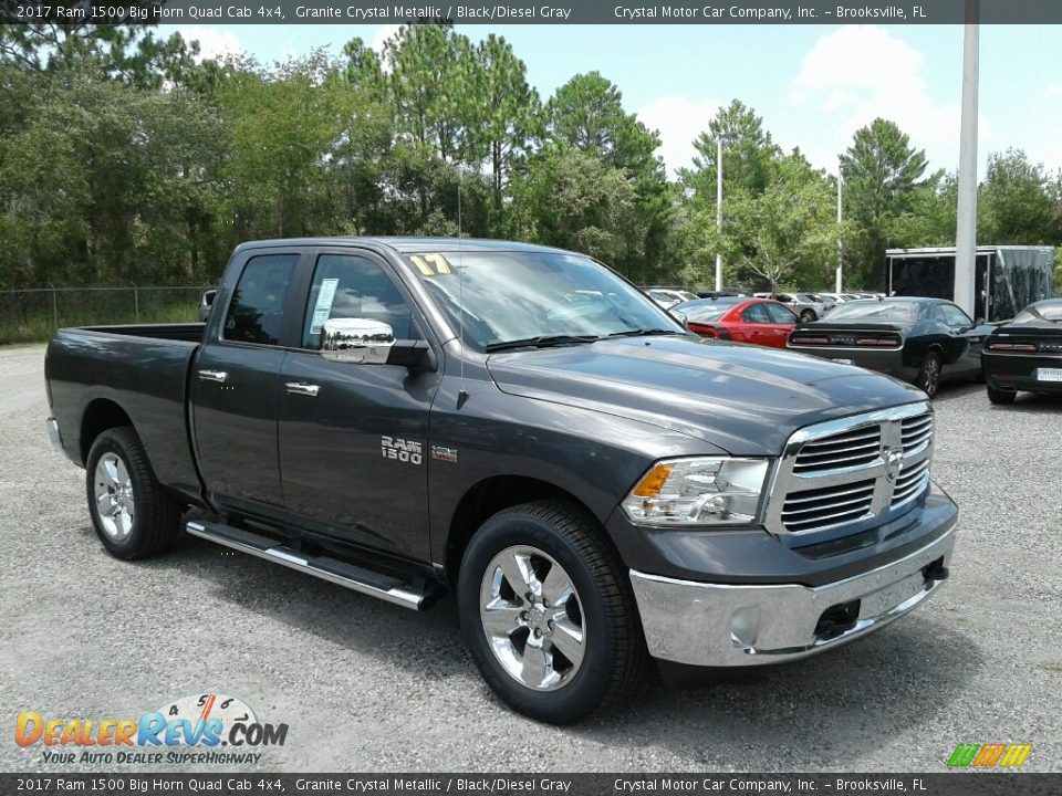 2017 Ram 1500 Big Horn Quad Cab 4x4 Granite Crystal Metallic / Black/Diesel Gray Photo #7