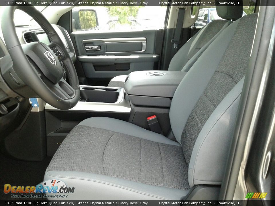2017 Ram 1500 Big Horn Quad Cab 4x4 Granite Crystal Metallic / Black/Diesel Gray Photo #9